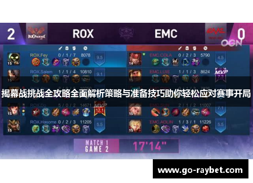 揭幕战挑战全攻略全面解析策略与准备技巧助你轻松应对赛事开局