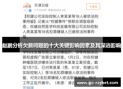 赵鹏分析欠薪问题的十大关键影响因素及其深远影响